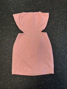 Superdown Pink Strapless Cutout Rhinestone Bodycon Dress
